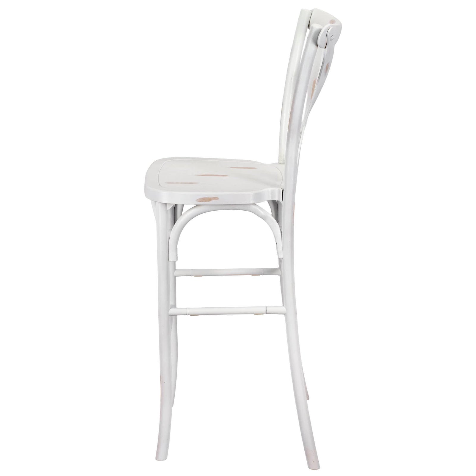 Chivari White Distressed Resin Steel Skeleton™ Cross Back Barstool - 2 Pack - Some Assembly Required BXRWD-KD-ST-AX-2