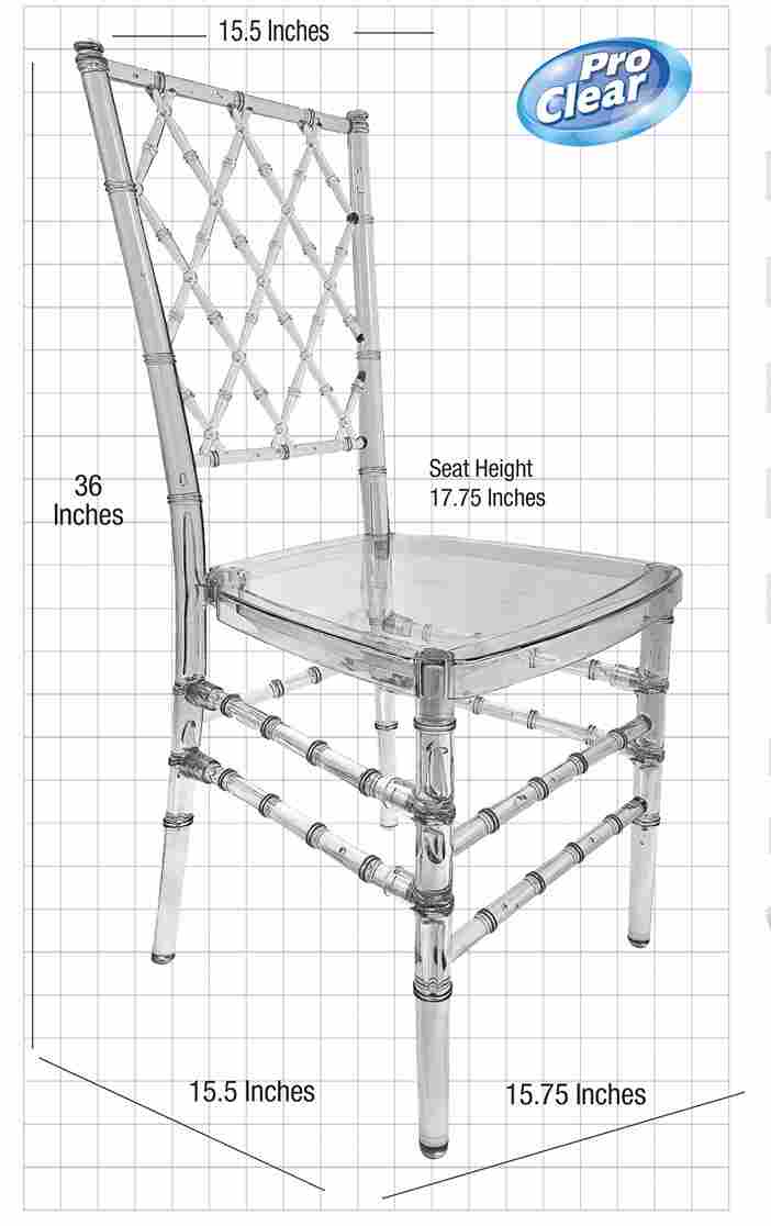 Chivari Clear Resin ProClear™ Diamond Back Chair CDRC-ZG-T