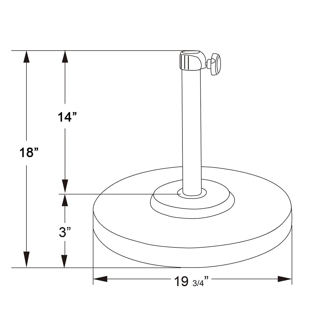 California Umbrellas Black 50 lbs Umbrella Base with Steel Casing CAL-CFMT160-BLACK