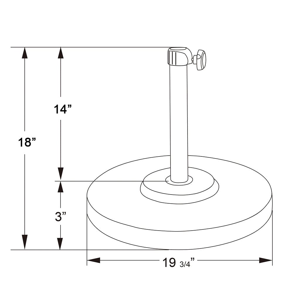 California Umbrellas Hammertone Grey 50 lbs Umbrella Base with Steel Casing CAL-199484008760