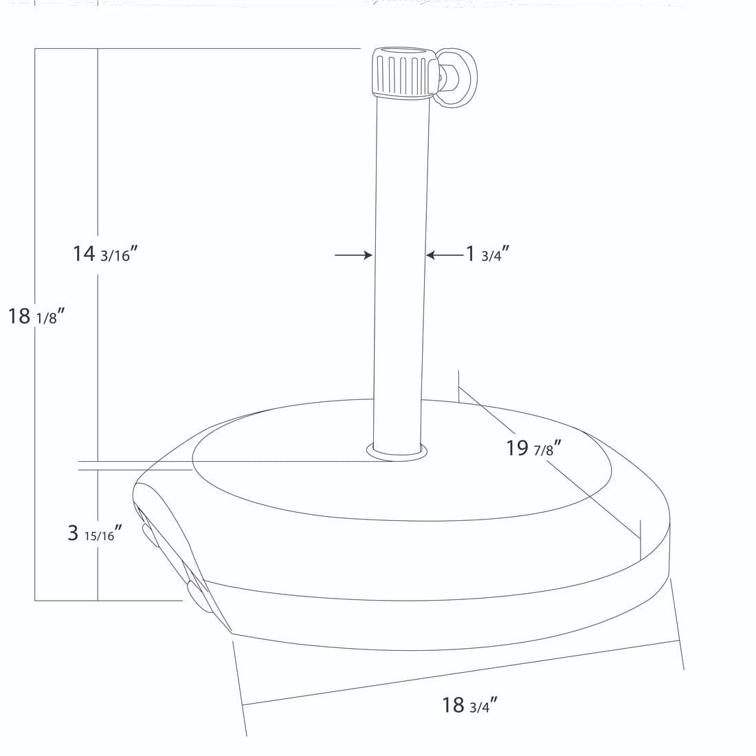 California Umbrellas White 75 lbs Umbrella Base with Steel Casing & Casters for Easy Mobility CAL-CFMT172-WHITE