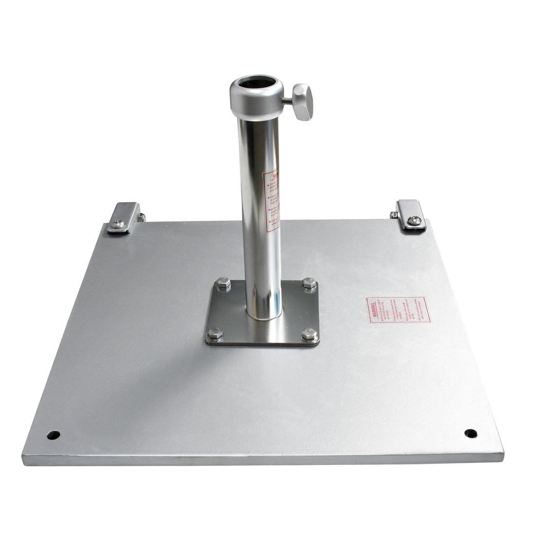 California Umbrellas Silver 70 lbs Galvanized Steel Base Plate with Casters for Easy Mobility CAL-CRL070