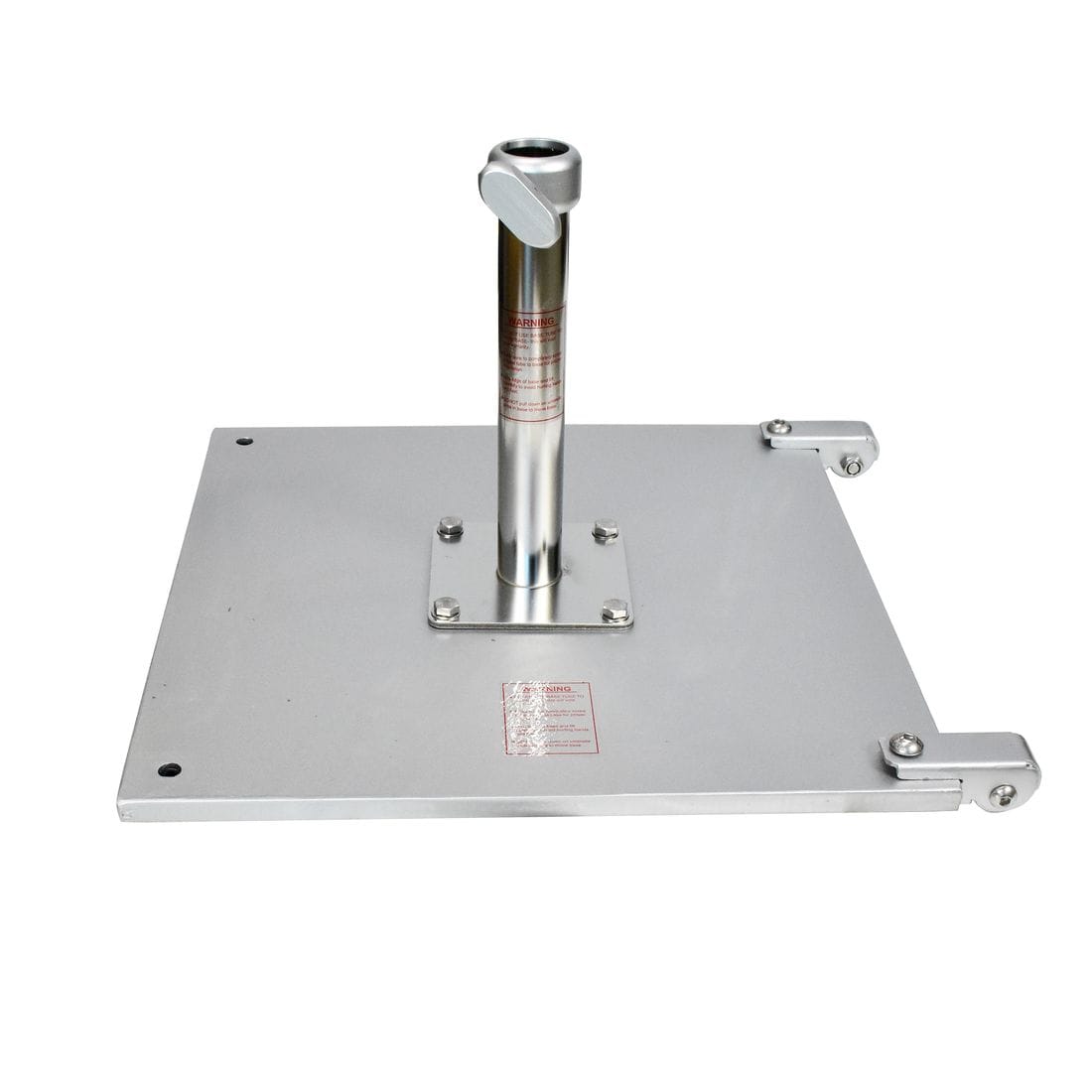 California Umbrellas Silver 70 lbs Galvanized Steel Base Plate with Casters for Easy Mobility CAL-CRL070