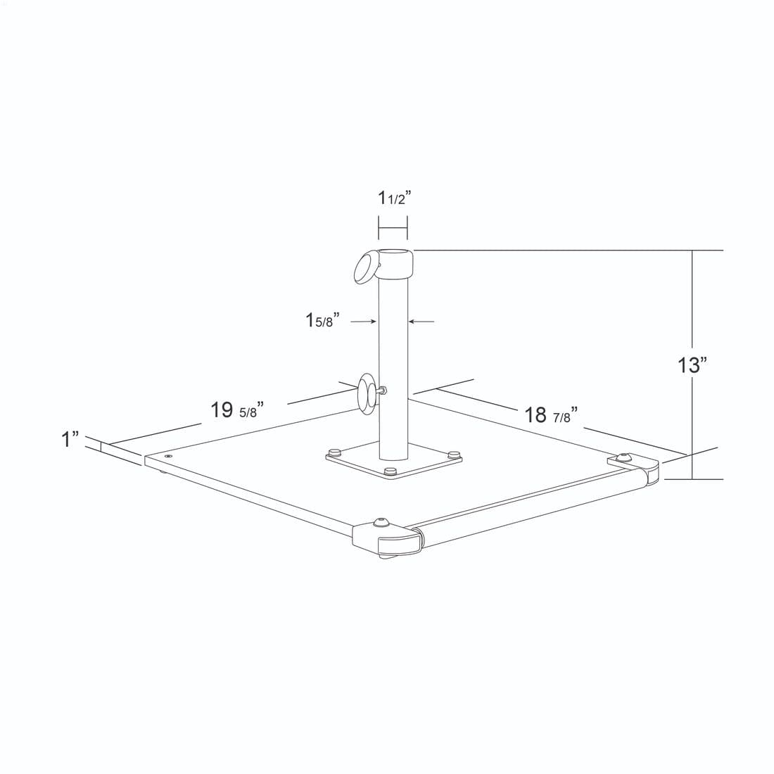 California Umbrellas Silver 70 lbs Galvanized Steel Base Plate with Casters for Easy Mobility CAL-199484008821