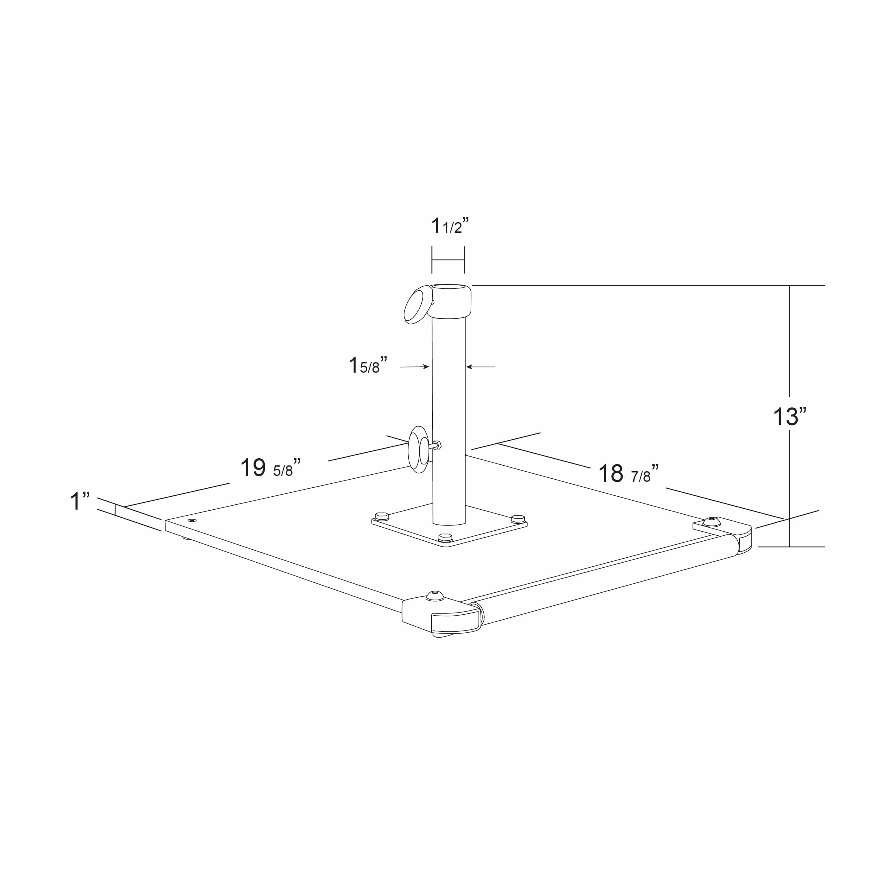 California Umbrellas Black 70 lbs Galvanized Steel Base Plate with Casters for Easy Mobility CAL-199484008838