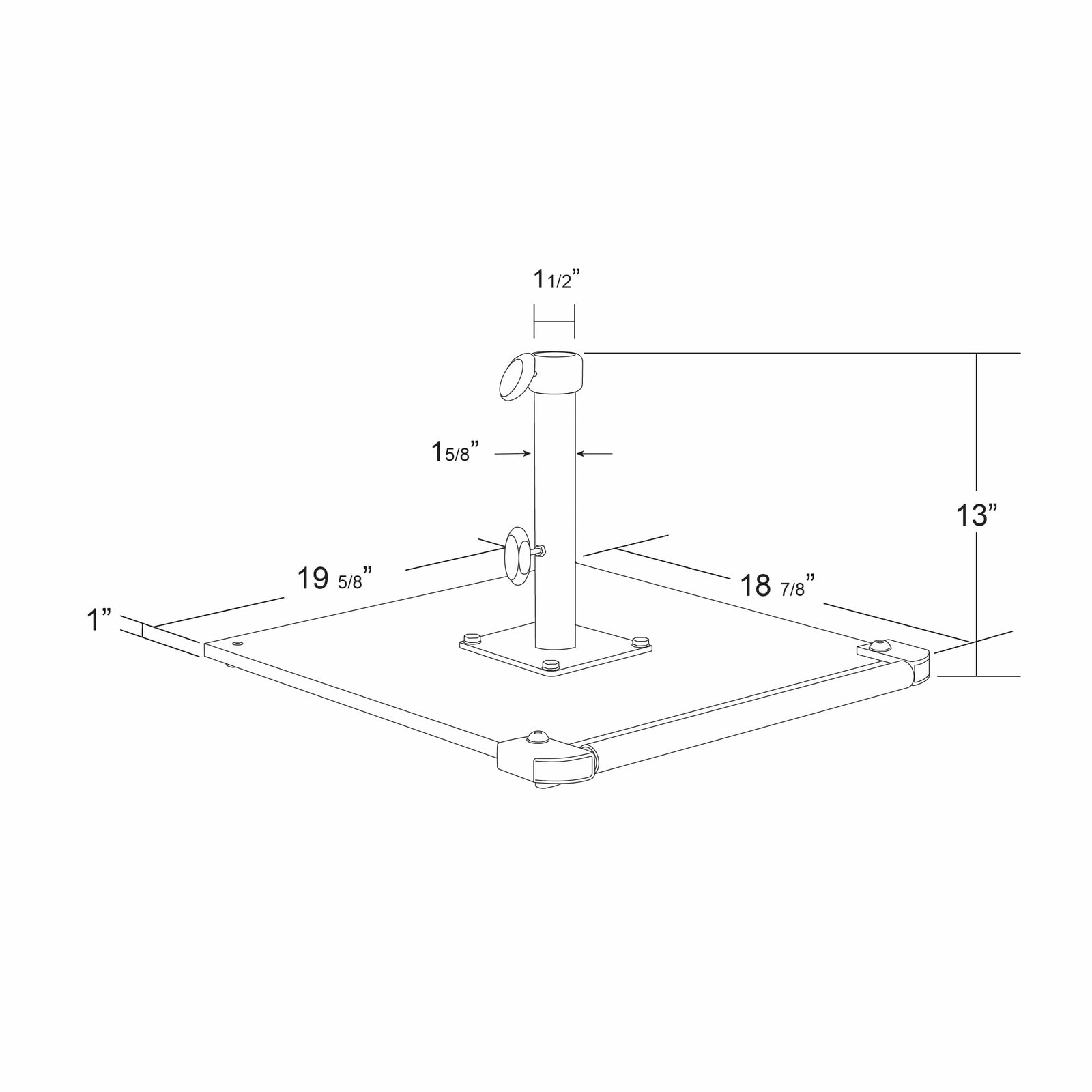 California Umbrellas Black 70 lbs Galvanized Steel Base Plate with Casters for Easy Mobility CAL-199484008838