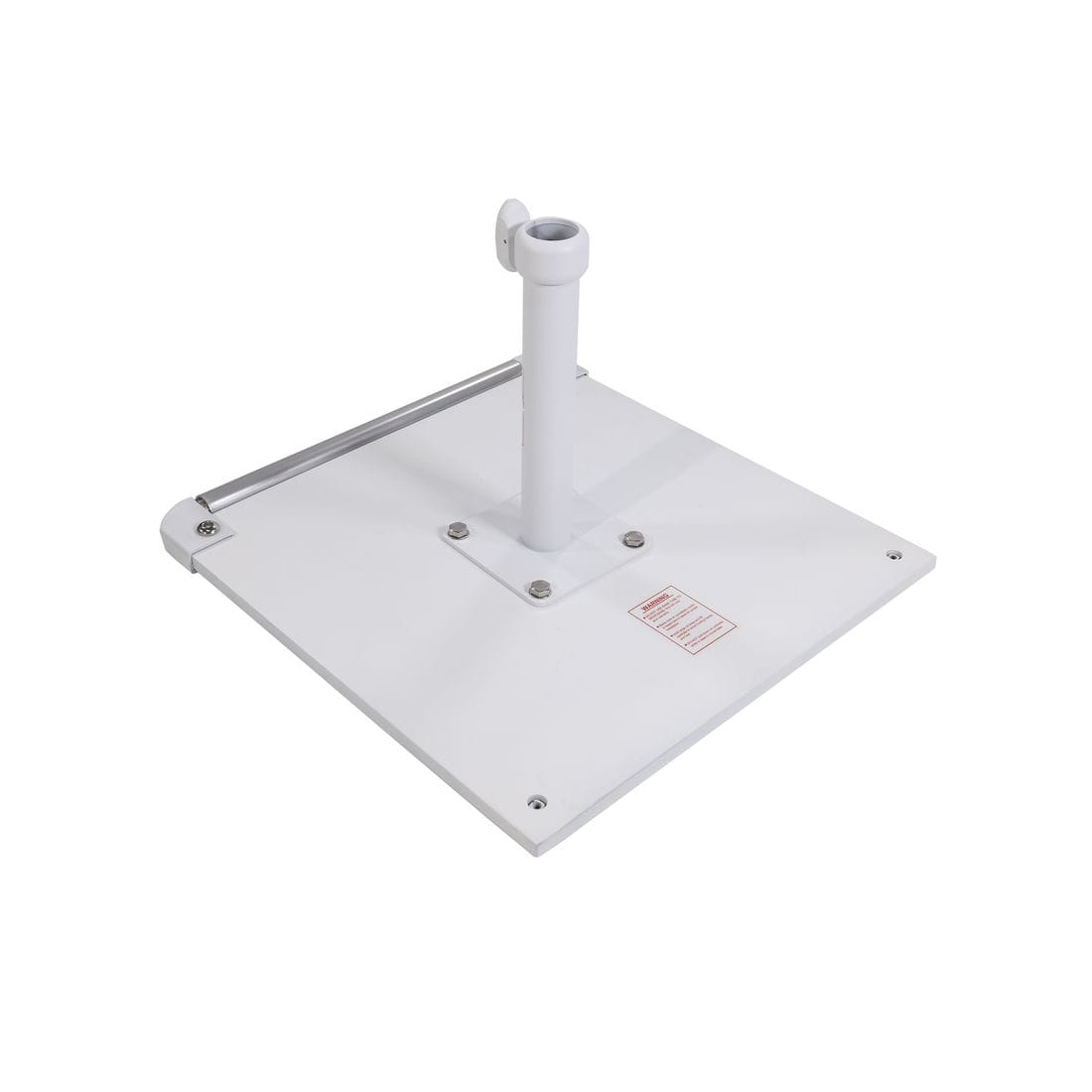 California Umbrellas White 70 lbs Galvanized Steel Base Plate with Casters for Easy Mobility CAL-199484008845