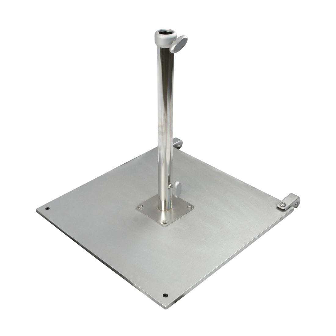 California Umbrellas Silver 100 lb Galvanized Steel Umbrella Base Plate with Casters, Fits 1.5" Pole CAL-CRL100