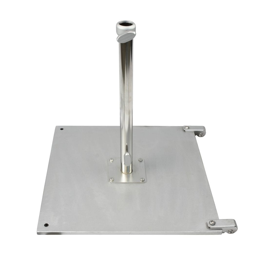 California Umbrellas Silver 100 lb Galvanized Steel Umbrella Base Plate with Casters, Fits 1.5