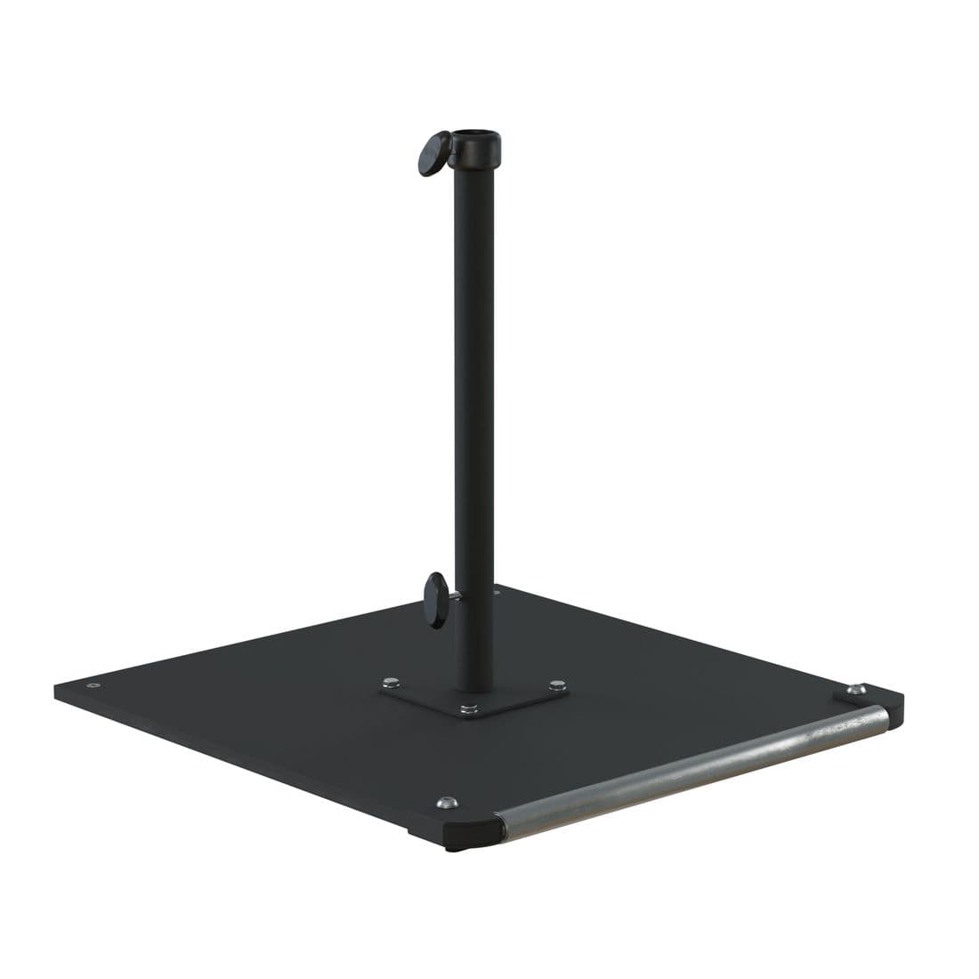 California Umbrellas Black 100 lbs Galvanized Steel Base Plate with Casters for Easy Mobility CAL-199484008869