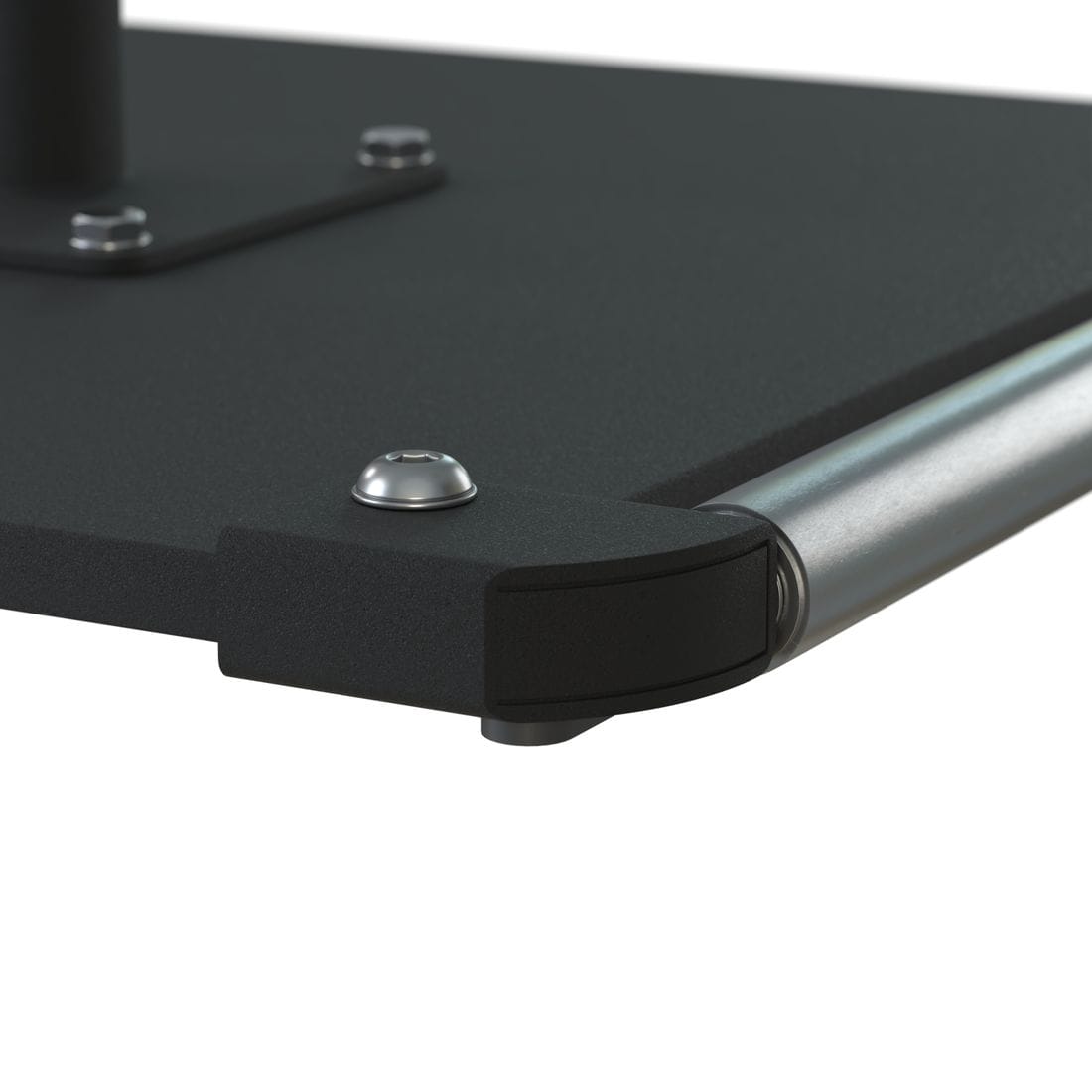 California Umbrellas Black 100 lb Galvanized Steel Umbrella Base Plate with Casters, Fits 1.5
