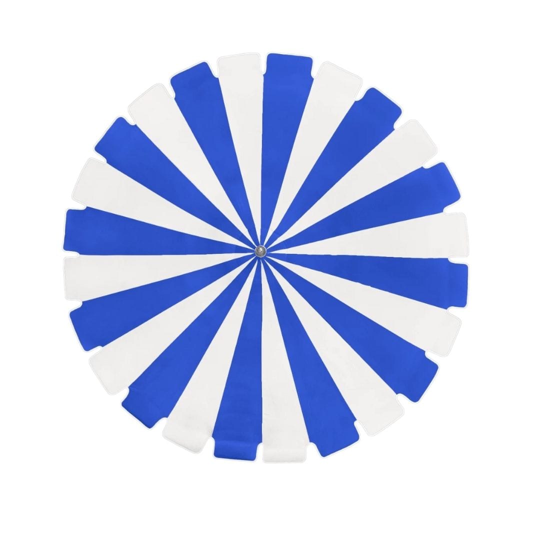 California Umbrellas Pacific Blue 8.5' Pagoda Series Sunbrella Fabric Patio Umbrella with White Aluminum Pole and Push Lift CAL-199484071764