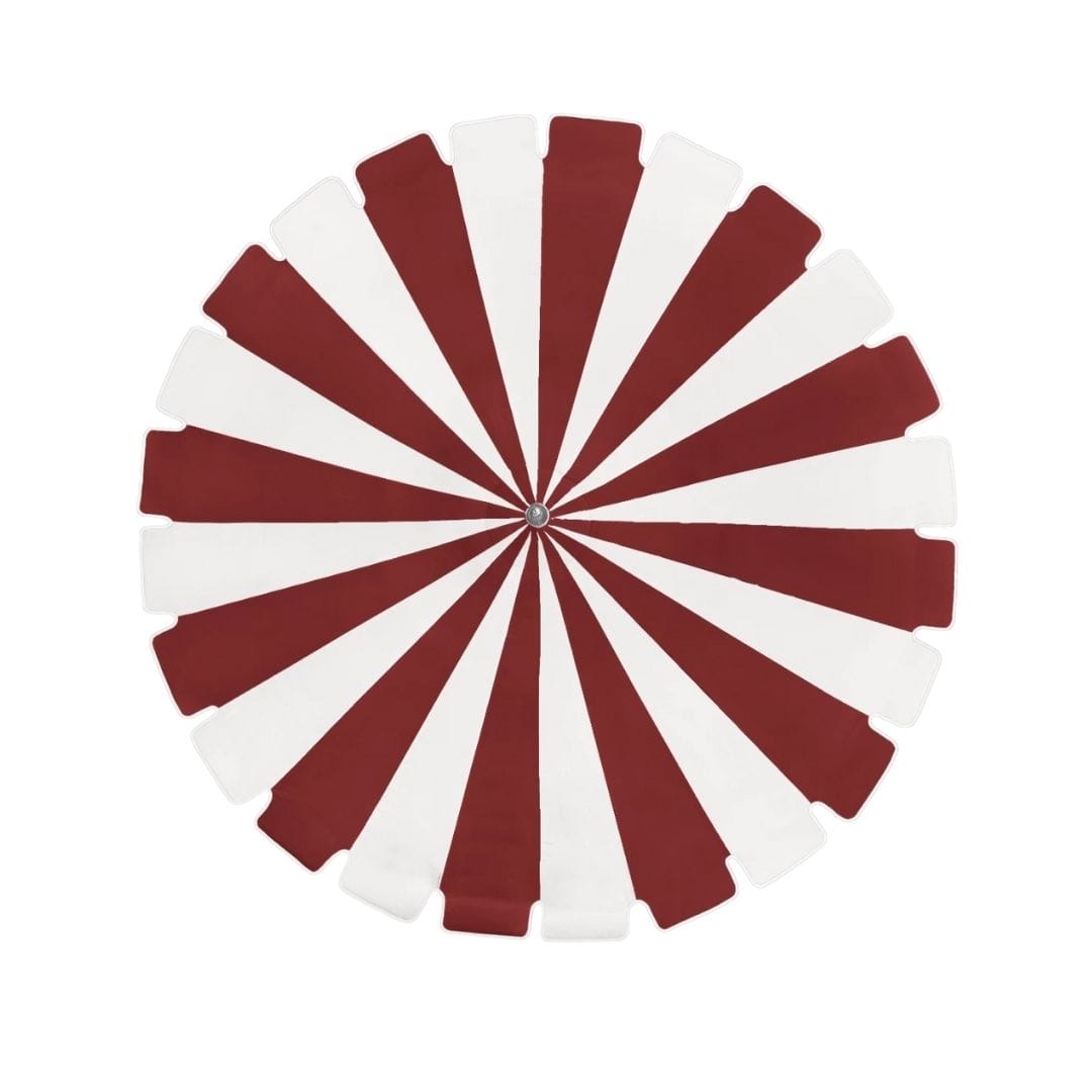 California Umbrellas Jockey Red 8.5' Pagoda Series Sunbrella Fabric Patio Umbrella with White Aluminum Pole and Push Lift CAL-199484071771