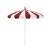 California Umbrellas Jockey Red 8.5' Pagoda Series Sunbrella Fabric Patio Umbrella with White Aluminum Pole and Push Lift CAL-199484071771