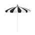 California Umbrellas Black 8.5' Pagoda Series Sunbrella Fabric Patio Umbrella with White Aluminum Pole and Push Lift CAL-SMPT852174PD-0408