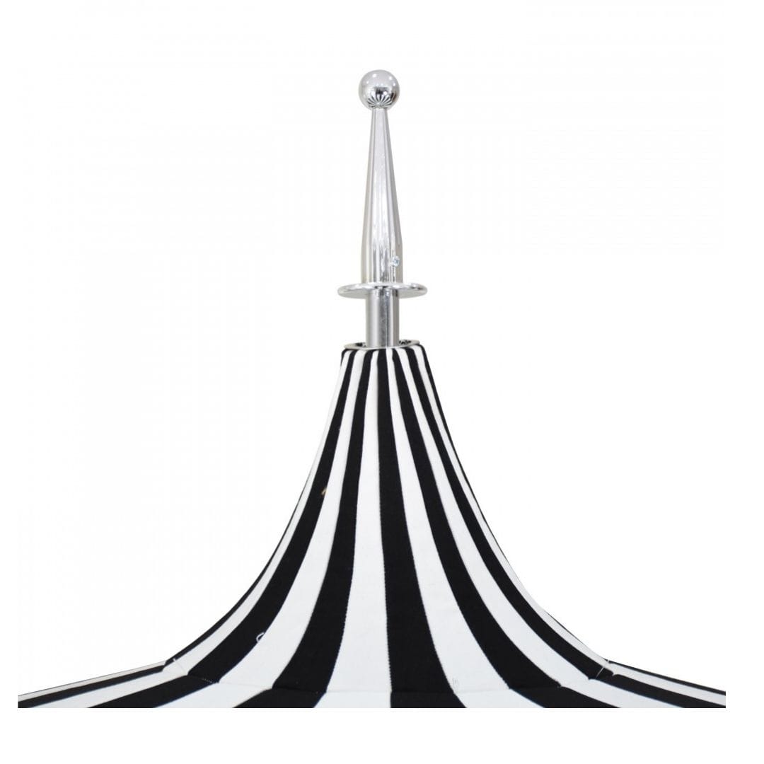 California Umbrellas Black 8.5' Pagoda Series Sunbrella Fabric Patio Umbrella with White Aluminum Pole and Push Lift CAL-SMPT852174PD-0408