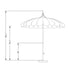 California Umbrellas Black 8.5' Pagoda Series Sunbrella Fabric Patio Umbrella with White Aluminum Pole and Push Lift CAL-SMPT852174PD-0408