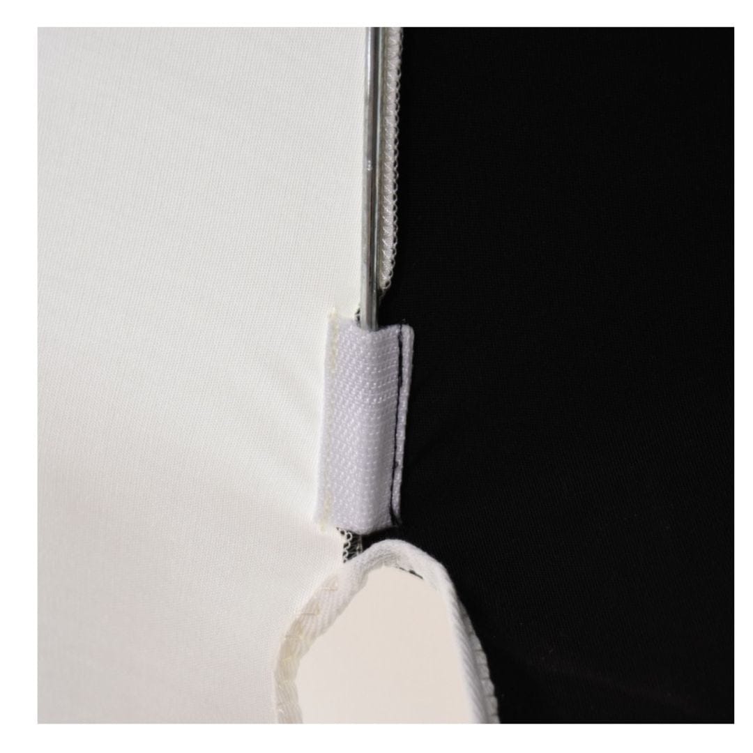 California Umbrellas Black 8.5' Pagoda Series Sunbrella Fabric Patio Umbrella with White Aluminum Pole and Push Lift CAL-199484071788