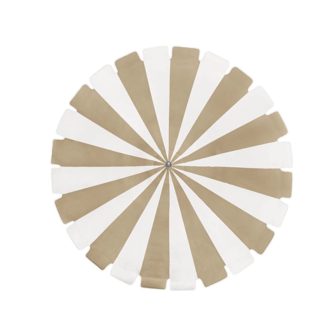 California Umbrellas Antique Beige 8.5' Pagoda Series Sunbrella Fabric Patio Umbrella with White Aluminum Pole and Push Lift CAL-199484071801