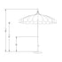 California Umbrellas Macaw 8.5' Pagoda Series Sunbrella Fabric Patio Umbrella with White Aluminum Pole and Push Lift CAL-SMPT852174PD-0429