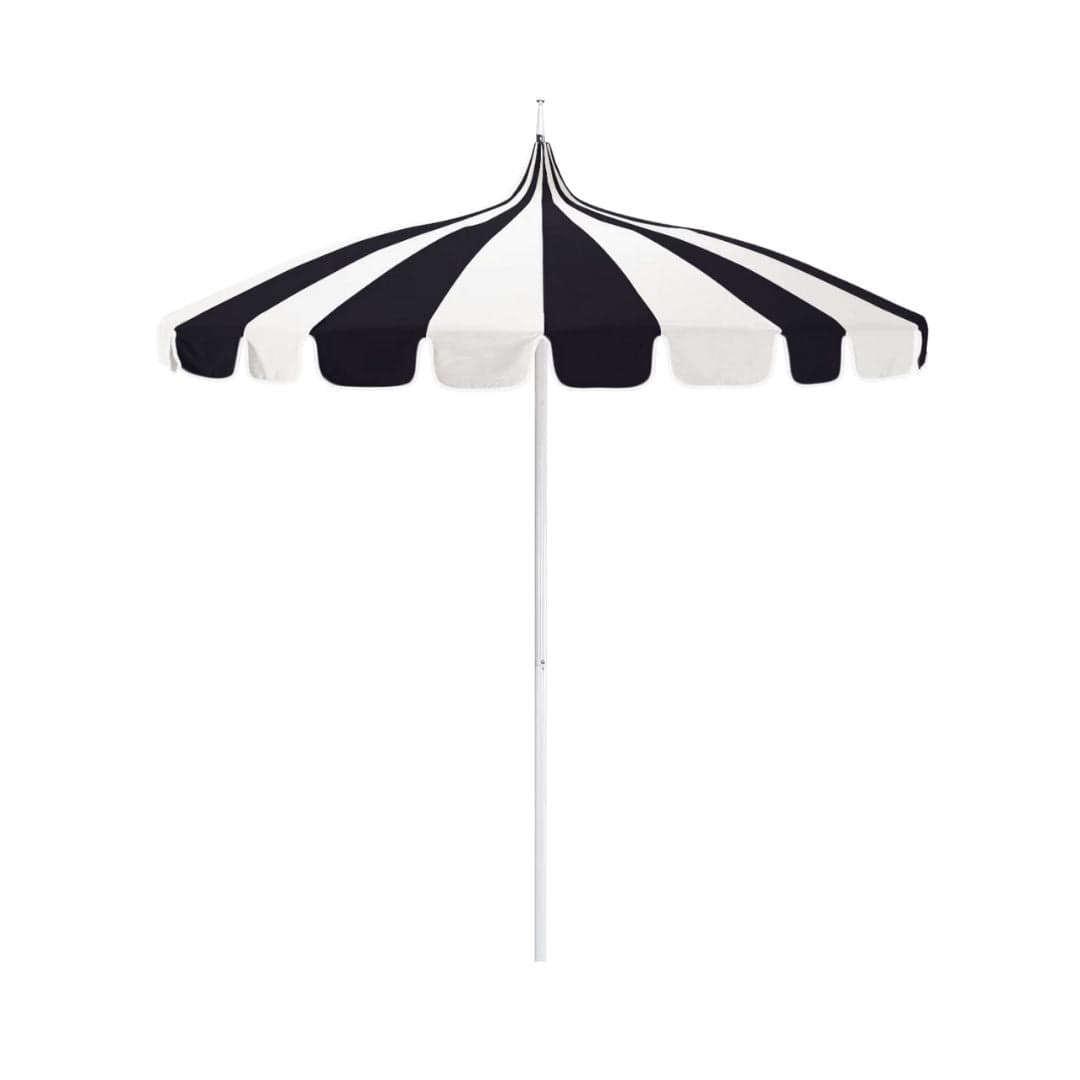 California Umbrellas Navy Blue 8.5' Pagoda Series Sunbrella Fabric Patio Umbrella with White Aluminum Pole and Push Lift CAL-199484071825