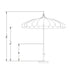 California Umbrellas Navy Blue 8.5' Pagoda Series Sunbrella Fabric Patio Umbrella with White Aluminum Pole and Push Lift CAL-SMPT852174PD-0439
