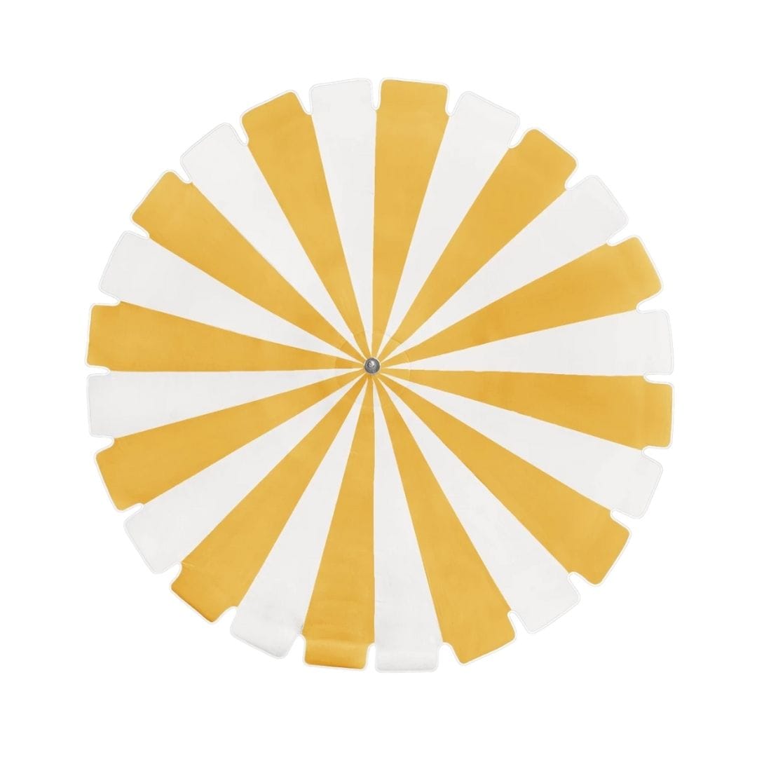 California Umbrellas Sunflower Yellow 8.5' Pagoda Series Sunbrella Fabric Patio Umbrella with White Aluminum Pole and Push Lift CAL-199484071849