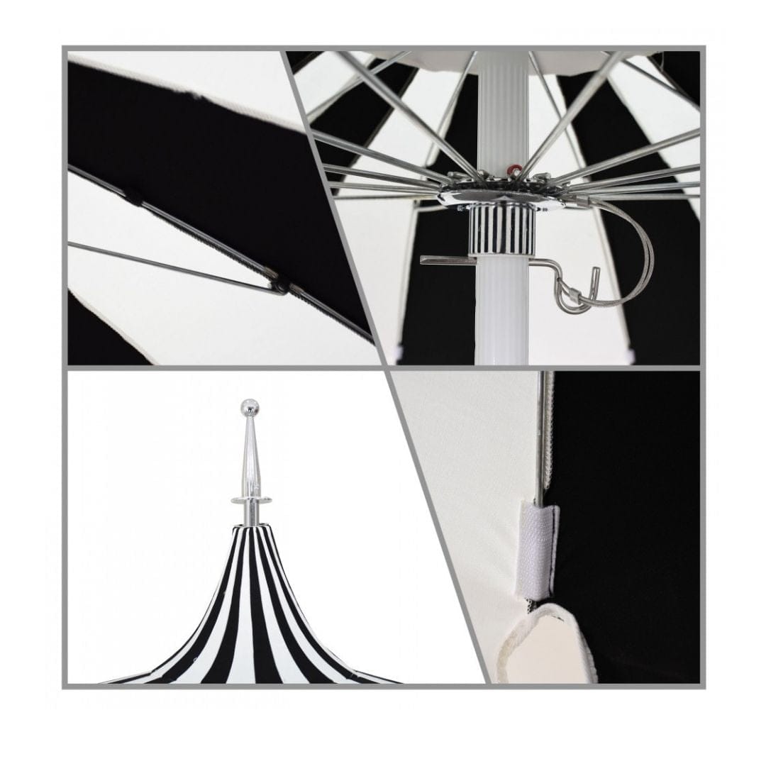 California Umbrellas Sunflower Yellow 8.5' Pagoda Series Sunbrella Fabric Patio Umbrella with White Aluminum Pole and Push Lift CAL-199484071849