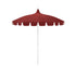 California Umbrellas Jockey Red 8.5' Classic Pagoda Series Sunbrella Fabric Patio Umbrella with White Aluminum Pole and Push Lift CAL-199484071863