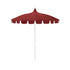 California Umbrellas Jockey Red 8.5' Classic Pagoda Series Sunbrella Fabric Patio Umbrella with White Aluminum Pole and Push Lift CAL-SMPT852174CLAS-5403