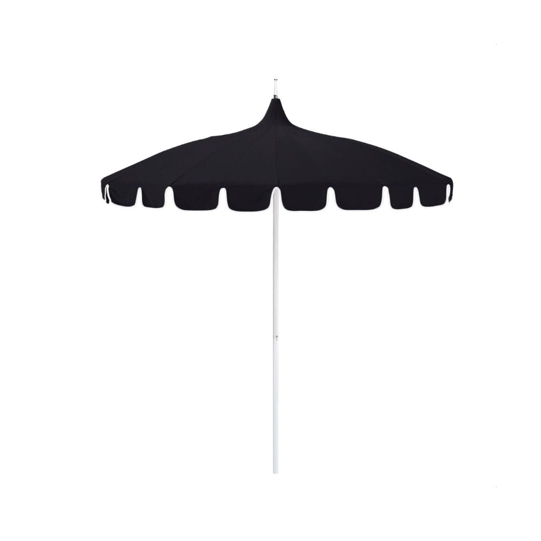 California Umbrellas Navy Blue 8.5' Classic Pagoda Series Sunbrella Fabric Patio Umbrella with White Aluminum Pole and Push Lift CAL-199484071924
