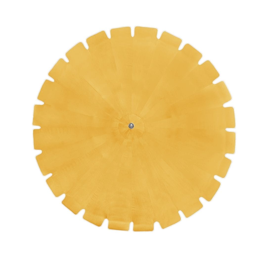 California Umbrellas Sunflower Yellow 8.5' Classic Pagoda Series Sunbrella Fabric Patio Umbrella with White Aluminum Pole and Push Lift CAL-199484071948