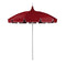 California Umbrellas Jockey Red 8.5' Classic Pagoda Series Sunbrella Fabric Patio Umbrella with White Aluminum Pole and Push Lift CAL-SMPT852174CLAS-5403