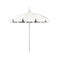 California Umbrellas Natural 8.5' Classic Pagoda Series Sunbrella Fabric Patio Umbrella with White Aluminum Pole and Push Lift CAL-SMPT852174CLAS-5404