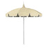 California Umbrellas Antique Beige 8.5' Classic Pagoda Series Sunbrella Fabric Patio Umbrella with White Aluminum Pole and Push Lift CAL-SMPT852174CLAS-5422