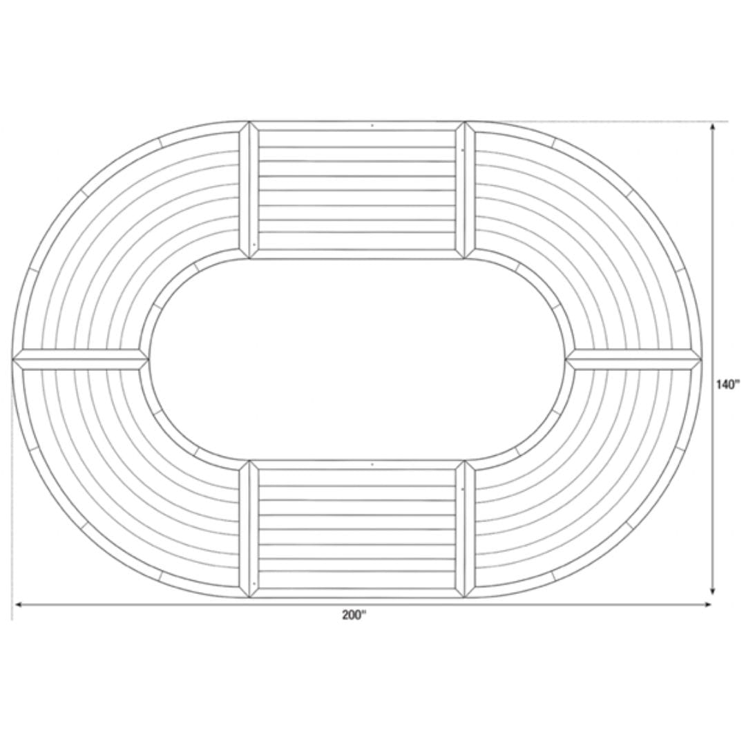 Chivari Capsule Bridge Serpentine Farm Table Kit - Seats 20 - Includes 4 Fruitwood Serpentine Tables and 2 Rectangle Tables TFARM-SNKT-FTW5