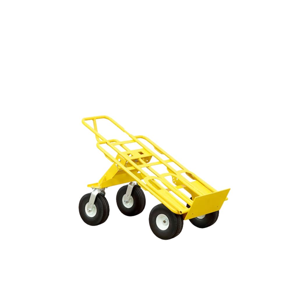 American Cart American Cart Multi Mover Hand Truck – 800 lb Capacity, Folding Plate, 2 Swivel & 2 Flat-Free Wheels CART-67565-GI