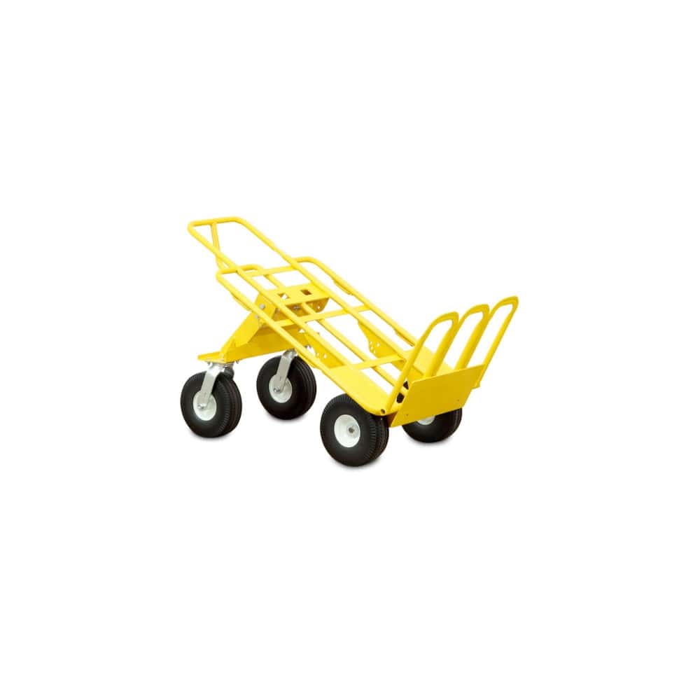 American Cart American Cart Multi Mover Hand Truck – 800 lb Capacity, Folding Plate, 2 Swivel & 2 Flat-Free Wheels CART-67565-GI