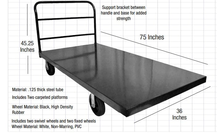 Chivari Industrial Flat Bed Platform Cart CART103-AX-T