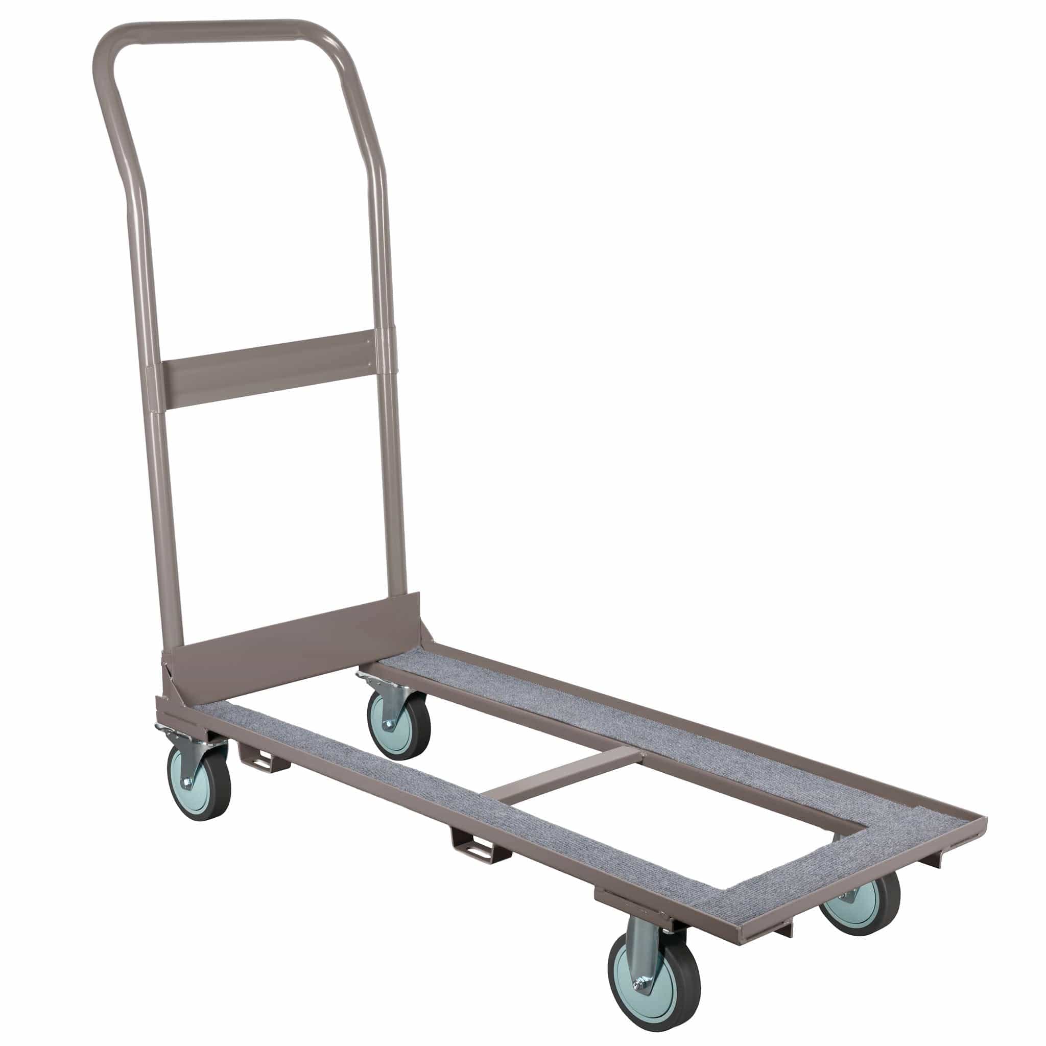 Chivari Heavy Duty Folding Chair Cart – Steel Frame with Locking Wheels and Safety Strap CART100G-HD-AX-T