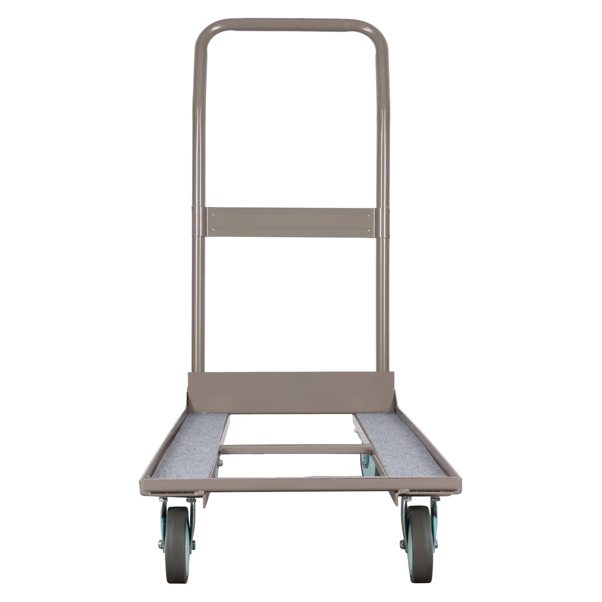Chivari Heavy Duty Folding Chair Cart – Steel Frame with Locking Wheels and Safety Strap CART100G-HD-AX-T