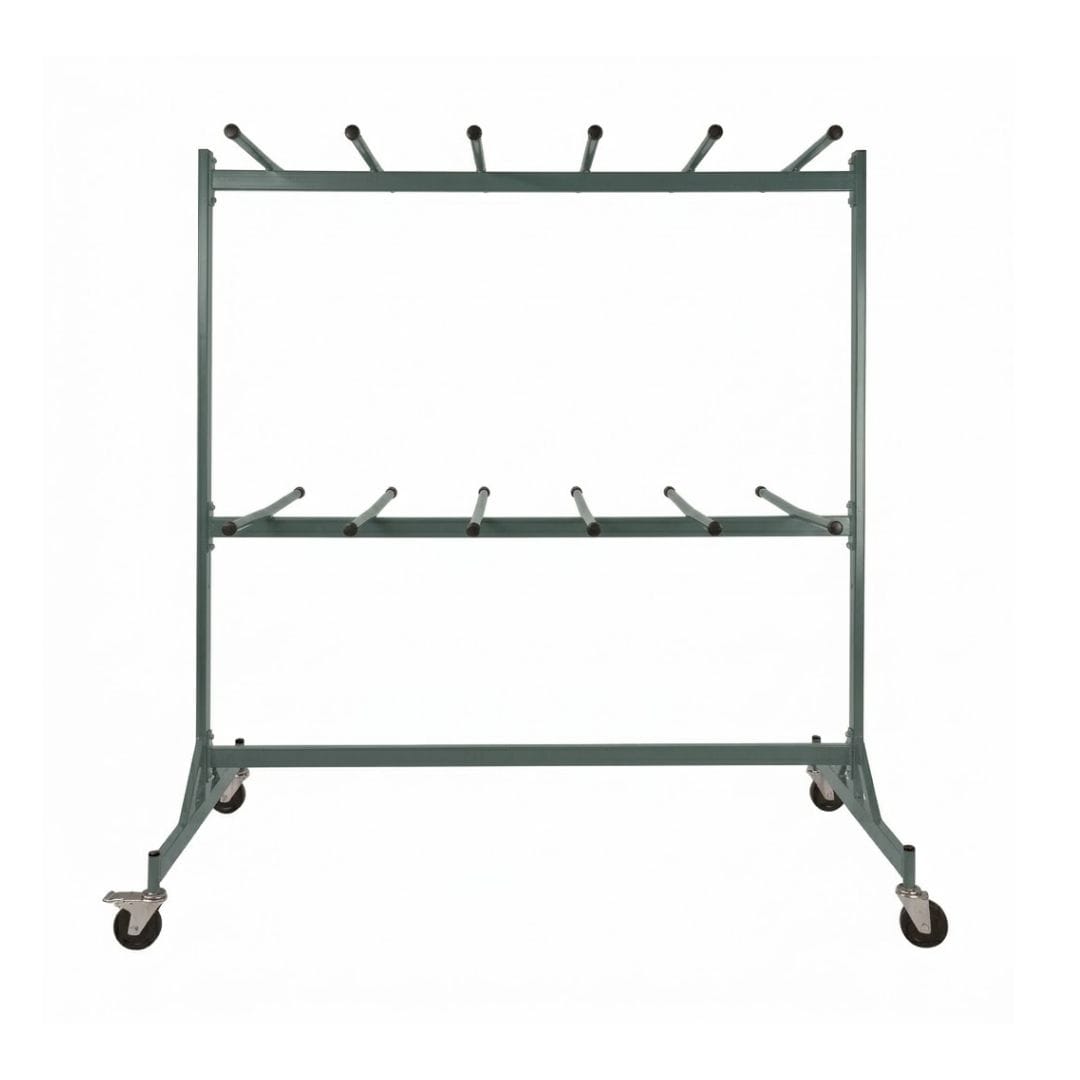 Chivari 120 Black Poly Folding Chairs + Hanging Cart Combo PACK120CFPB-CX-T-CART101-AX-T