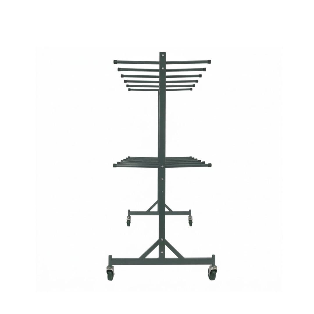 Chivari 120 White Poly Folding Chairs + Hanging Cart Combo PACK120CFPW-CX-T-CART101-AX-T
