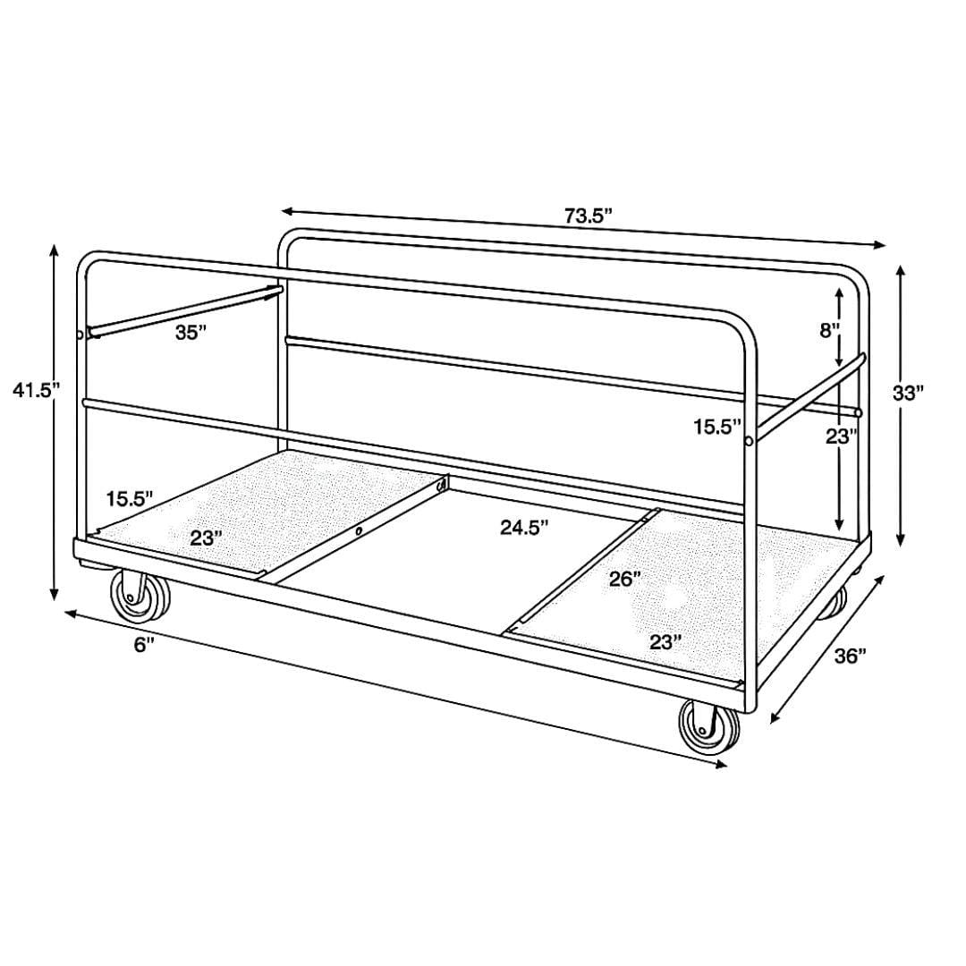 Chivari Extra Large Steel Banquet Table Cart CART105HG-AX-T