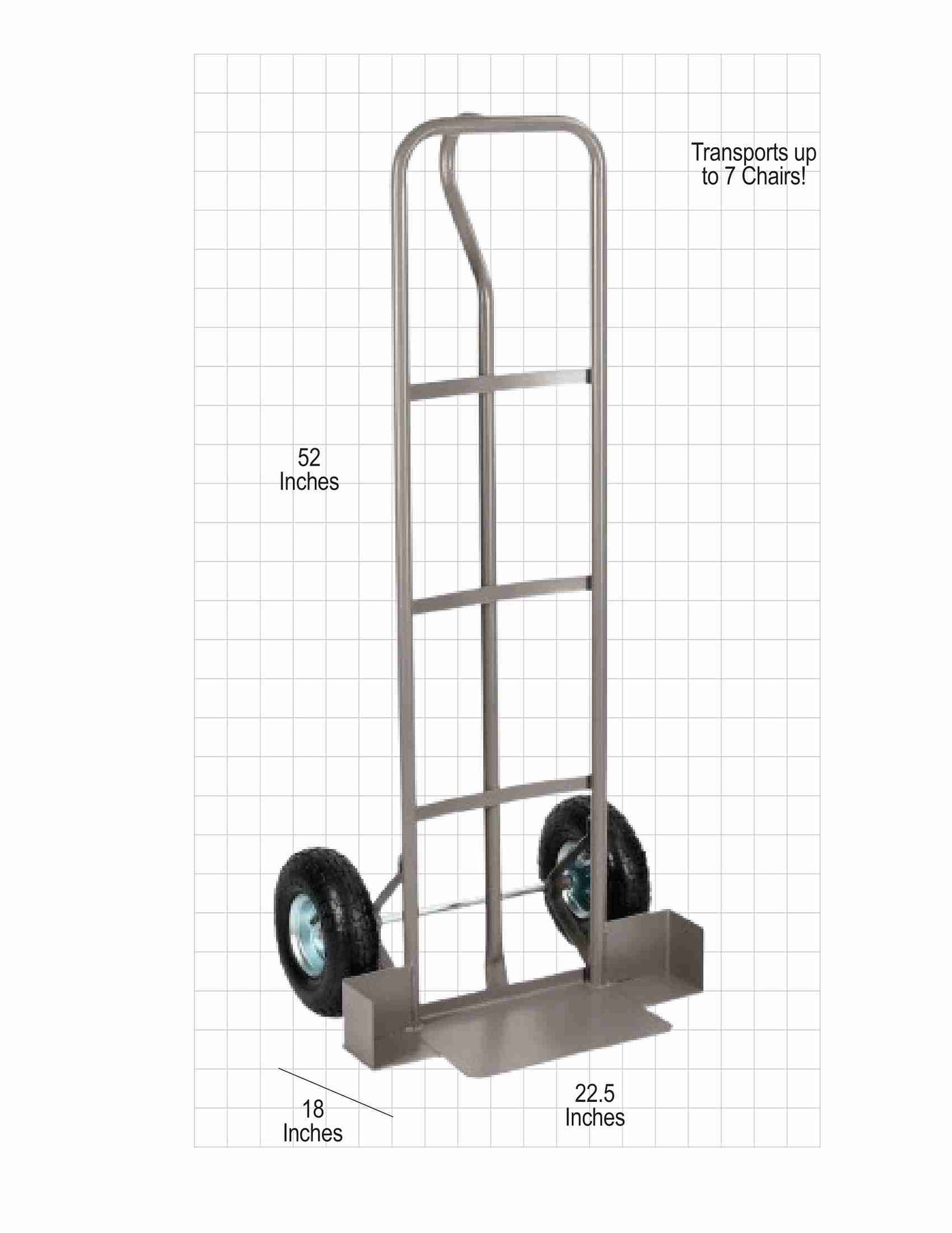 Chivari Steel Chair Stack Dolly for Chiavari, Church Chair, Banquet, Cross Back and other Stacking chairs - Gray CART106G-UNIV-AX-T