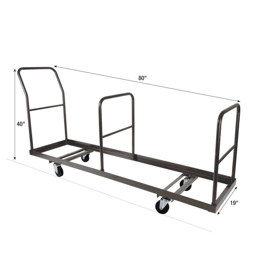 Chivari Extra Large Steel Folding Chair Cart for Poly Resin Bamboo and Wood Folding Chairs - Gray CART111G-AX-T