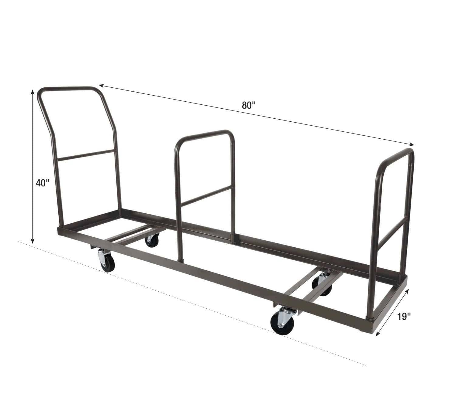 Chivari Extra Large Steel Folding Chair Cart for Poly Resin Bamboo and Wood Folding Chairs - Black CART111-AX-T