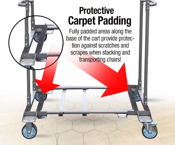 Chivari Adjustable Cart 113G for Resin, Poly, Bamboo, Barcelona Bistro and Metal Folding chairs CART113G-AX