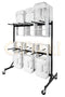 Chivari 120 White Poly Folding Chairs + Hanging Cart Combo PACK120CFPW-CX-T-CART101-AX-T