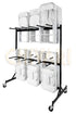 Chivari 48 Gray Metal Folding Chairs + 6 Heavy Duty Plastic 72x30 Banquet Tables + Hybrid Folding Chair and Banquet Table Cart CFMGR-48-6RT-KT
